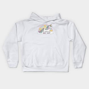 Cute Unicorn With Rainbow Kids Hoodie